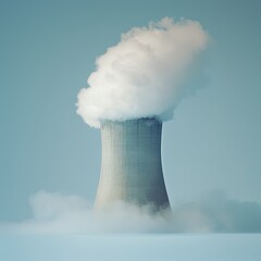 Cooling tower with smoke