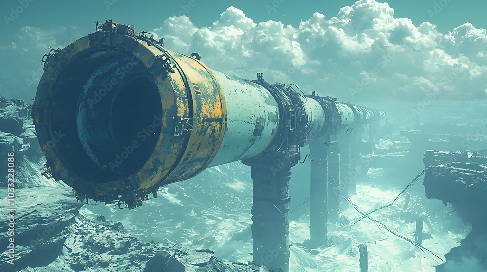 Leinwandbilder endless network of pipelines stretching across the landscape symbolizing an uninterrupted supply of 