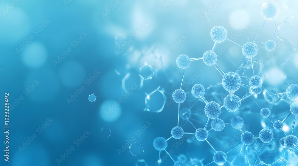 Poster abstract molecular structure with blurred background