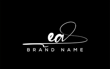 EA letter beauty handwriting vector logo.