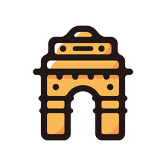 India Gate outline icon for graphic design, apps and websites
