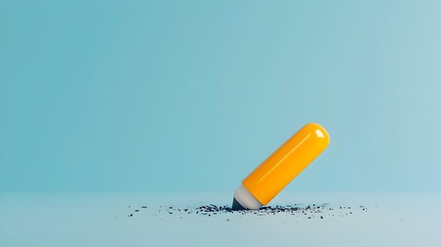 Half used Eraser on a Piece of Paper Symbolizing the Concept of Wiping Away Mistakes and Offering an Apology  The Image Represents the Idea of Correction Revision and Learning from Errors