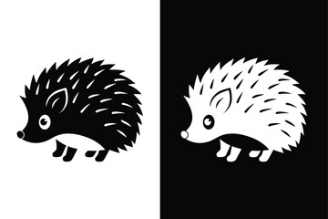 Charming Hedgehog Silhouette. Perfect for Black and White Designs