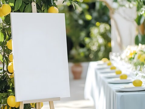 Lemon Grove Wedding Menu Sign Mockup 