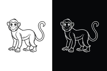 Elegant Monkey Symbol Illustration. Icon Design in Vector Format