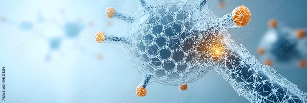 Aufkleber interconnected molecular network forming a complex geometric pattern representing the intricate stru