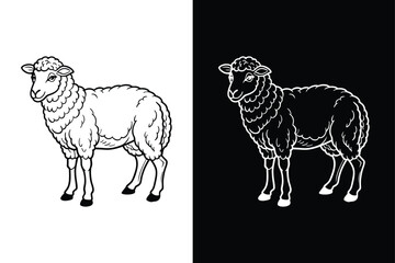 Clean Sheep Icon Illustration. Isolated Silhouette for Versatile Use