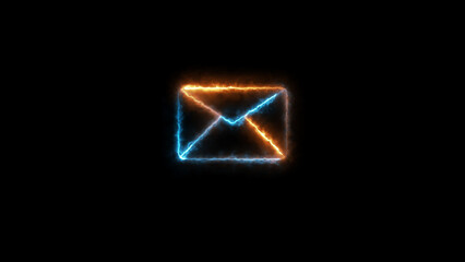 symbol emaile icon on black background
