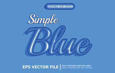 editable text effect with Simple Blue Style
