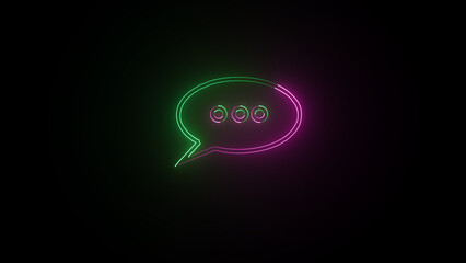 glowing neon  sms icon