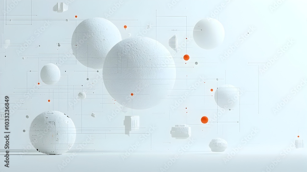 Aufkleber mesmerizing abstract geometric shapes floating in a surreal and dynamic composition creating a capti