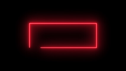 glowing neon light Rectangle icon