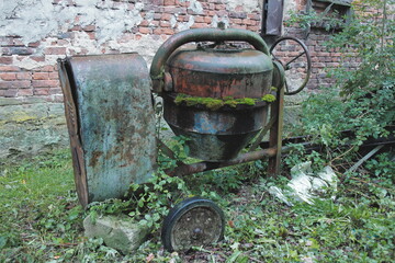 old concrete mixer