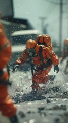 Fototapeta premium Illustrate the importance of community preparedness with lifelike 3D models of emergency response drills and exercises