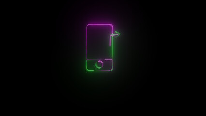 glowing sign mobile phone icon