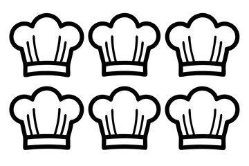 
Chef hat icon set. Restaurant sign and symbol. Vector illustration
