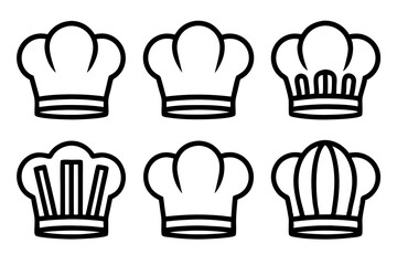 
Chef hat icon set. Restaurant sign and symbol. Vector illustration
