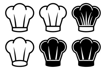 
Chef hat icon set. Restaurant sign and symbol. Vector illustration
