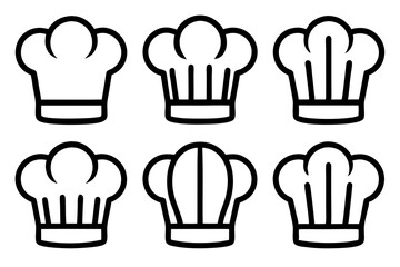 
Chef hat icon set. Restaurant sign and symbol. Vector illustration
