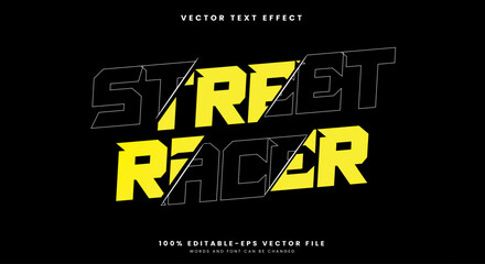 Street Racer editable text effect Template with racing style Theme