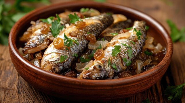 Delicious Sardines Served in Saor Style