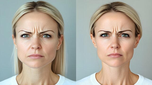 Detailed infographic showing how Botox relaxes facial muscles to smooth wrinkles, accompanied by real before-and-after treatment results demonstrating the effects