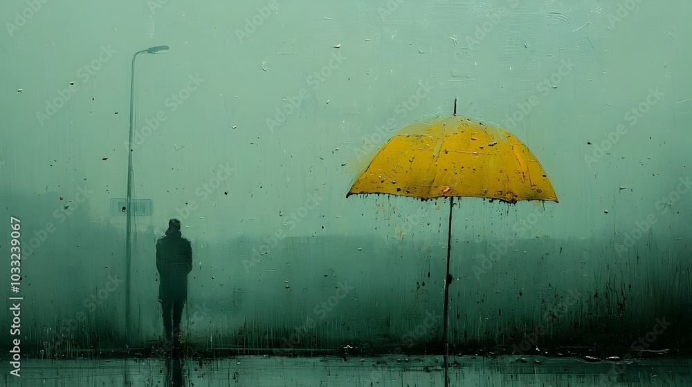 Poster paint strokes blended across a glass surface creating a layered blurred effect in front of a natural