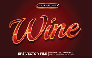 Editable Text Effect with Shining Red Wine Style