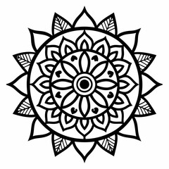 Mandala art design line art vector