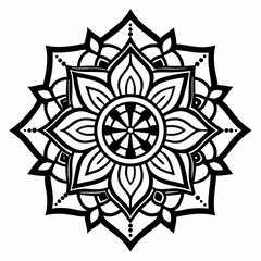 Mandala art design line art vector