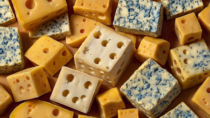 Cheese Pattern with Diced and Sliced Varieties