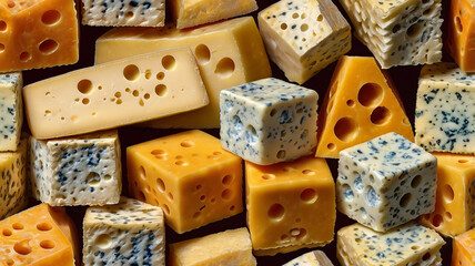 Cheese Pattern with Diced and Sliced Varieties