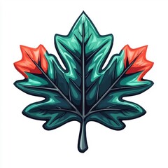 Flat style maple leaves illustration on white background.
