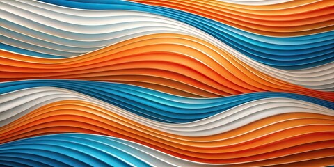 Abstract background with tilted angle orange, white, and blue waves