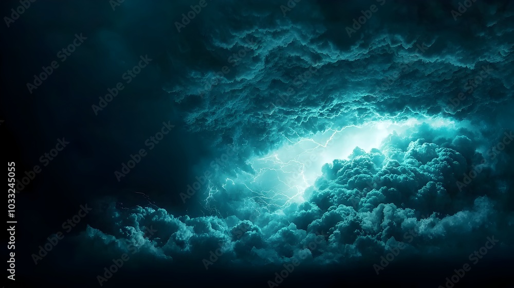 Poster Sunlight breaking through dramatic storm clouds representing the concept of forgiveness and after a period of conflict or challenge  The warm glowing light symbolizes hope clarity and a new beginning