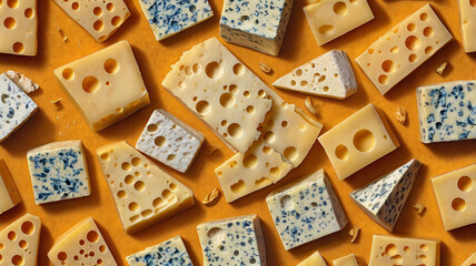 Cheese Pattern with Diced and Sliced Varieties