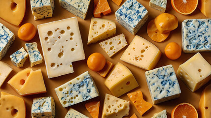 Cheese Pattern with Diced and Sliced Varieties