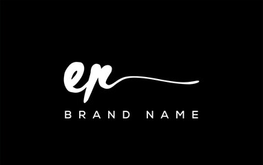 ER letter beauty handwriting vector logo.