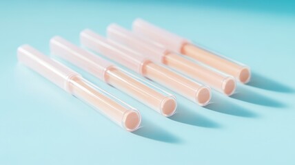 Color cosmetics liquid foundation concealer natural cream on studio background,product mockup for beauty fashion,Beige swatch color,template,cosmetics product.