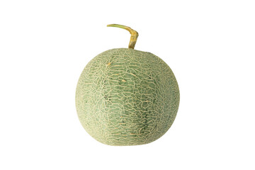 Green Melon Fruit Isolated On White Background
