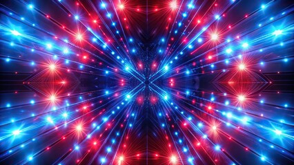 Fototapeta premium Abstract background with red and blue lights, symmetrical