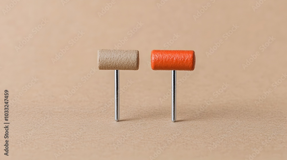 Poster two magnets positioned slightly apart representing the tension and energy of opposing forces ready t