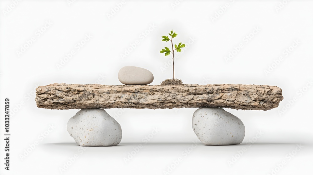 Aufkleber two separate wooden planks artfully arranged to form a minimalist bridge representing the concept of