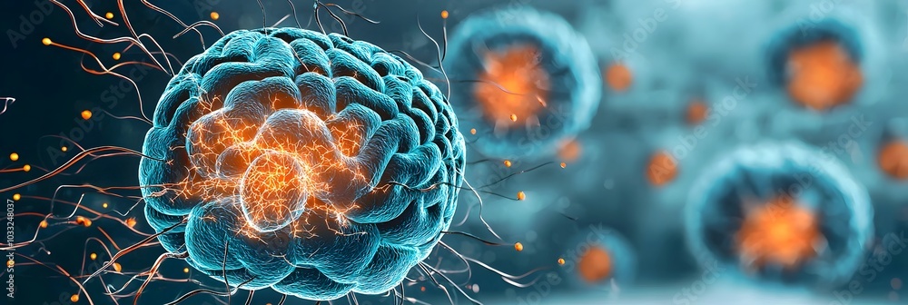 Aufkleber Vibrant Neural Network Representing Dynamic Brain Activity An Abstract Depicting the Intricate Electrical Pulses and Synaptic Connections that Underlie the Complexity of the Human Brain