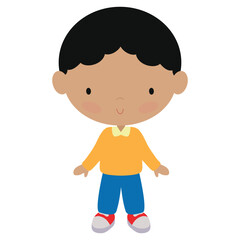 Cute little boy vector cartoon illustration