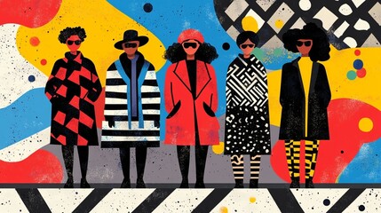 Stylish Individuals in Bold Geometric Patterns