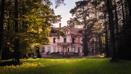 Obraz premium Haus Herrenhaus Bauernhaus Landhaus in der Natur Freistehend