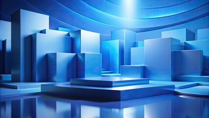 Abstract blue background with shapes