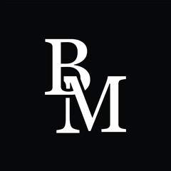 BM letter logo concept isolated on white background. MB Logo.