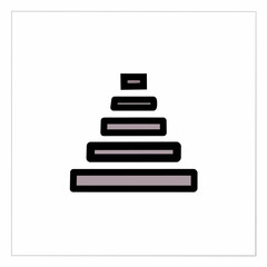 Pyramid icon on white background. Vector illustration.